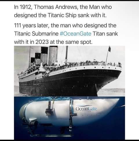 Wow! Is this true?  How ironic! 
#titanicsubmarine #Titanic