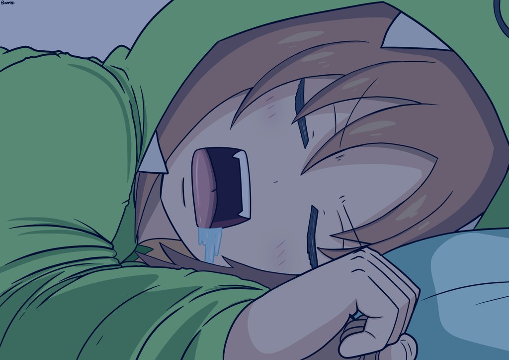 おにまいイラストです。
「すやすや、あさひちゃん」
朝、夜バージョン
 #おにまい  #おにまいお絵描き