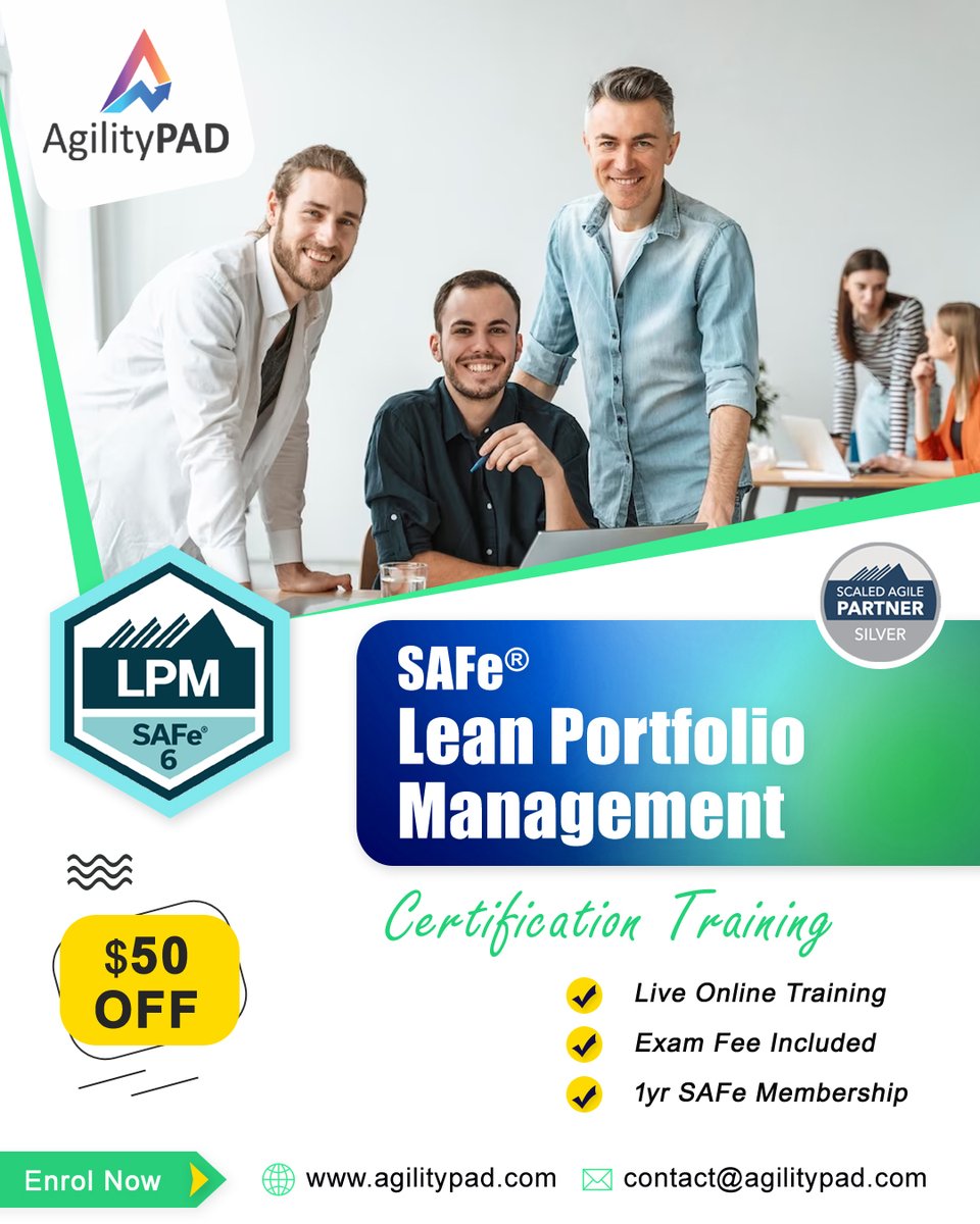 Boost your career with SAFe® Lean Portfolio Management (LPM) Certification.
✅Get $50 OFF!

agilitypad.com/safe-lean-port…

#scrummaster #scaledagile #safeagilist #agilecoach #agile #projectmanager #agilitypad #portfoliomanagement #lean #portfolio