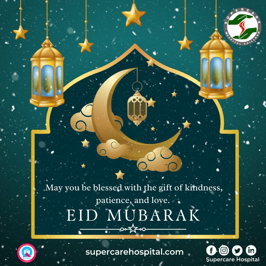 supercarehosp's tweet photo. On this joyous occasion of Eid, let us embrace the true spirit of kindness, compassion, and brotherhood. May our hearts be filled with love and understanding as we celebrate together, uniting as one community. Wishing you a blessed Eid filled with joy, peace, and harmony. https://t.co/MQ7c3T7akC