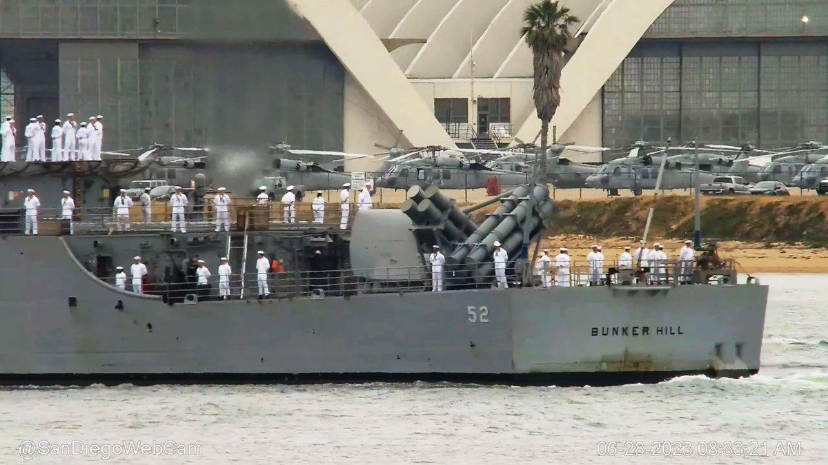 Homecomings 28 June from the NIMITZ Strike Group: cruiser BUNKER HILL CG52 and destroyer DECATUR DDG73 coming into San Diego on the morning of 28 June to wrap up a 7-month western Pacific deployment. This is BUNKER HILL...