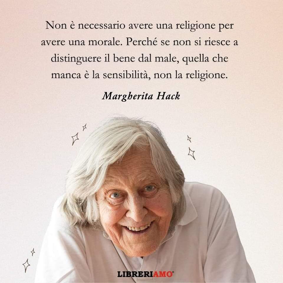 Rotelli_MD's tweet photo. Il 29 giugno di dieci anni fa ci lasciava Margherita Hack.
La voglio ricordare con questa citazione. https://t.co/NArNdxnNNm