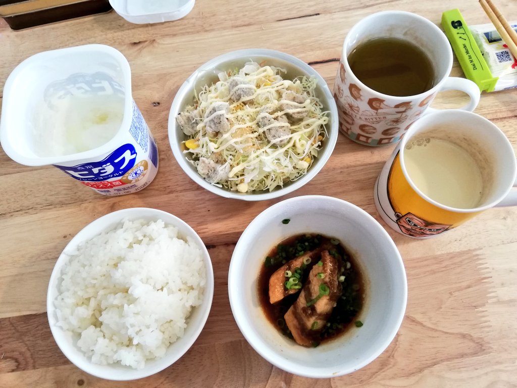 ダイエット生活２日目〜昼飯〜
野菜食べたら
だいぶ腹いっぱいに
ご飯少なめにすりゃよかった

ヨーグルトは晩飯に回す https://t.co/TWpPwTxktM
