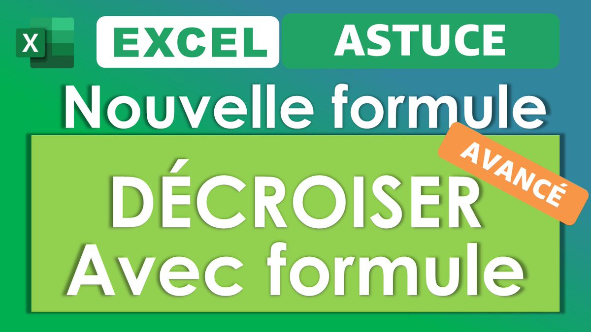 #Excel
Enfin une solution pour #Décroiser un tableau uniquement en #formule (niveau 💎💎💎)
youtube.com/watch?v=MWdN_g…
@Microsoft_EDUFR