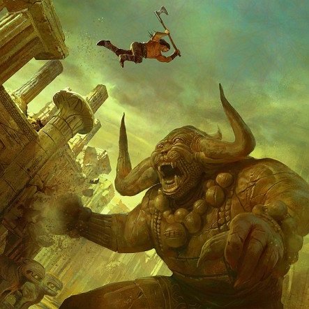 Marc Simonetti
#fantasyart #Giant #HornsUp #warrior