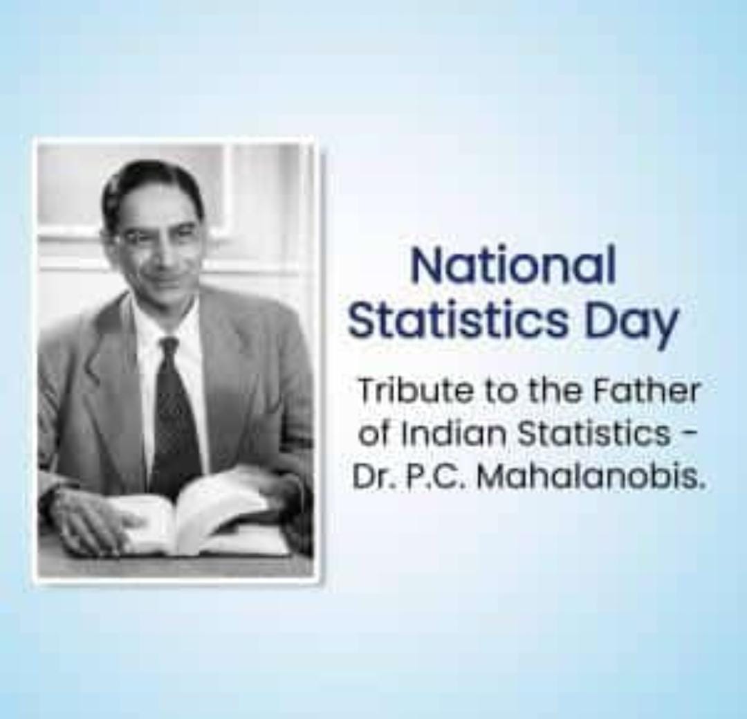 Noherdmentality's tweet image. Happy National Statistics Day in memory of Professor P.C. Mahalanobis. &quot;Prof Mahalanobis was Physicist by training, a Statistician by instinct and an Economist by conviction&quot; - Atanu Biswas, Prof of Statistics, ISI, Kolkata #Statistics #clinicalresearch  #clinicaldatascience