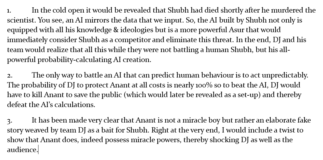 ArchiC88's tweet photo. If I wrote the ending of #Asur2 this is how it would pan out. Maybe Team #Asur could hire me to consult for Season3 😃
@JioCinema @ArshadWarsi @BarunSobtiSays @iRidhiDogra @BombayFables @ameywaghbola @pawanchopra1969 @adithikalkunte @VBansal24 @Anurittakjha @OniSen_ @writergaurav https://t.co/Oa79SaeyQz