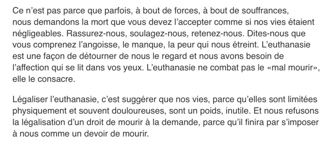 #Euthanasie Extrait :