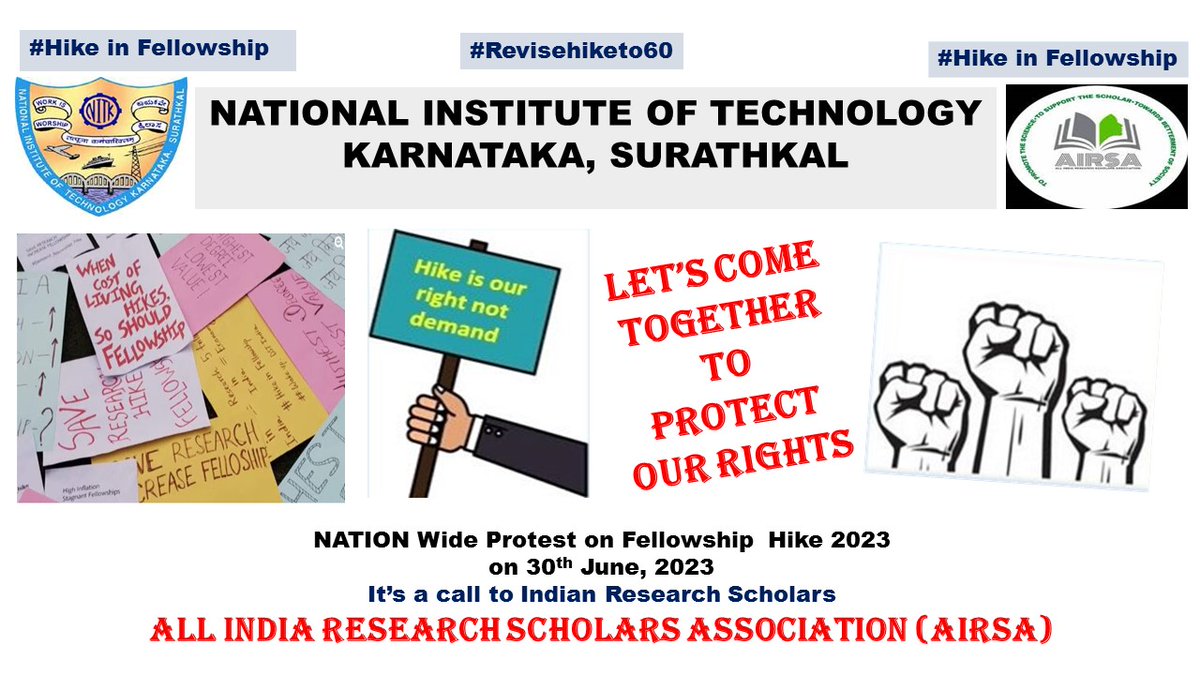 #Hikeinfellowship60
#Revisehiketo60
#Unacceptablehike20
hello 
@IndiaDST
just watch and see June 30...
all IIT and nit students are protesting institutes wide to protect their lives .