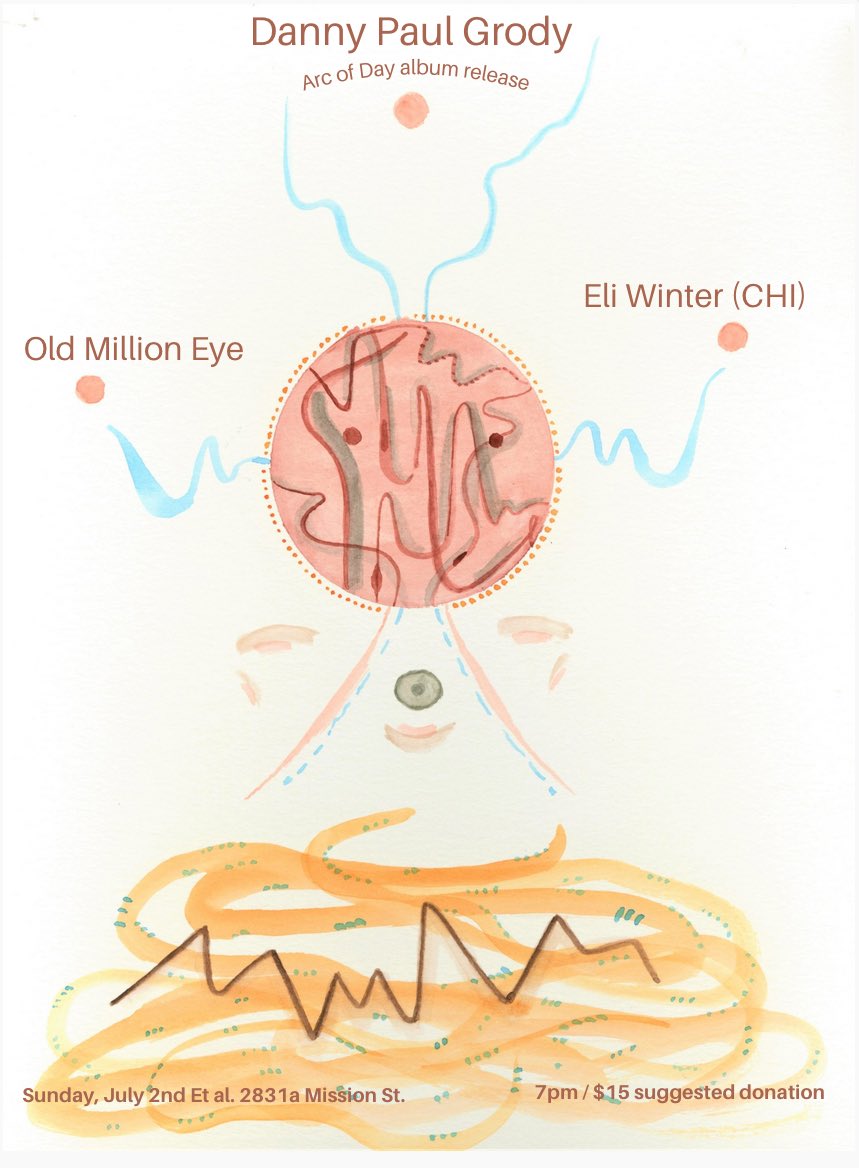 Looking forward to concluding a wonderful run of Cali shows with <a href="/thebookofeliw/">Eli Winter</a> with these stacked Bay Area shows! 

6/29 - @thebackroomberkeley , Berkeley w/ Skyminds and <a href="/beaunoise/">beaunoise</a> 7p

7/2 @etalgallerysf , SF w/ Old Million Eye - 7p / $15 suggested donation (2831a Mission St.)