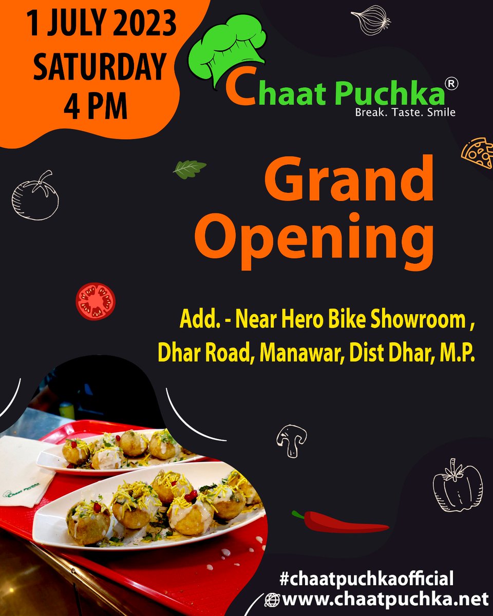Hello, Chaat Puchka Lover...
Chaat Puchka Grand Opening in Manawar, Dhar.
.
.
#grandopening #chaatpuchkaopening #businessopening #indore #dhar #alirajpur #mp #badnawar #dharwale #india #chaatfood #chaatpuchka #visitchaatpuchka #foodlover #manawar #manawarcity #chaatpuchkamanawar