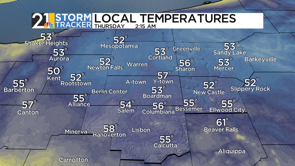 A look at current temperatures across the area. #ohwx #pawx #Youngstown