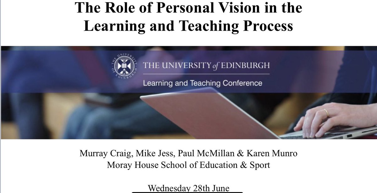 A great afternoon yesterday <a href="/UoE_LTConf/">UoE Learning & Teaching Conference</a> sharing work from <a href="/UoE_PE/">MA(Hons) PE</a> <a href="/MorayHouse/">Moray House School of Education and Sport</a> with <a href="/murraypcraig/">Murray Craig</a> <a href="/karenmunro28/">Karen</a> <a href="/MichaelCJess/">Mike Jess</a>. 

Supportive delegates &amp; a well organized event. Thanks <a href="/LesleyKelly_/">Lesley Kelly</a> for these kind comments. Glad you found it useful.