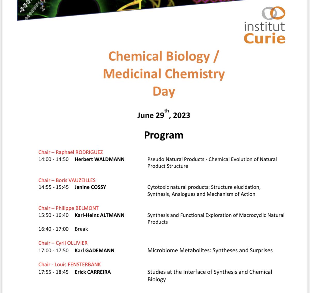 Looking forward to a great symposium of natural product science and total synthesis in Paris!