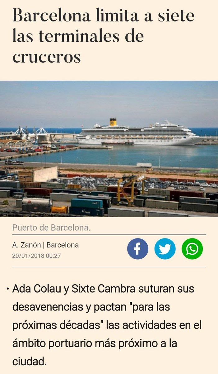 Jordi Graupera (@jordigraupera) on Twitter photo ES LA TERMINAL QUE ELLS VAN PACTAR AMB EL PORT. Aquesta gent no té vergonya ni la coneix? Pacten una setena terminal al port, la fan i quan la fan diuen que cal que governin ells per limitar terminals al port. Van a un concurs de caradures i els desqualifiquen per abusananos. ES LA TERMINAL QUE ELLS VAN PACTAR AMB EL PORT. Aquesta gent no té vergonya ni la coneix? Pacten una setena terminal al port, la fan i quan la fan diuen que cal que governin ells per limitar terminals al port. Van a un concurs de caradures i els desqualifiquen per abusananos.
