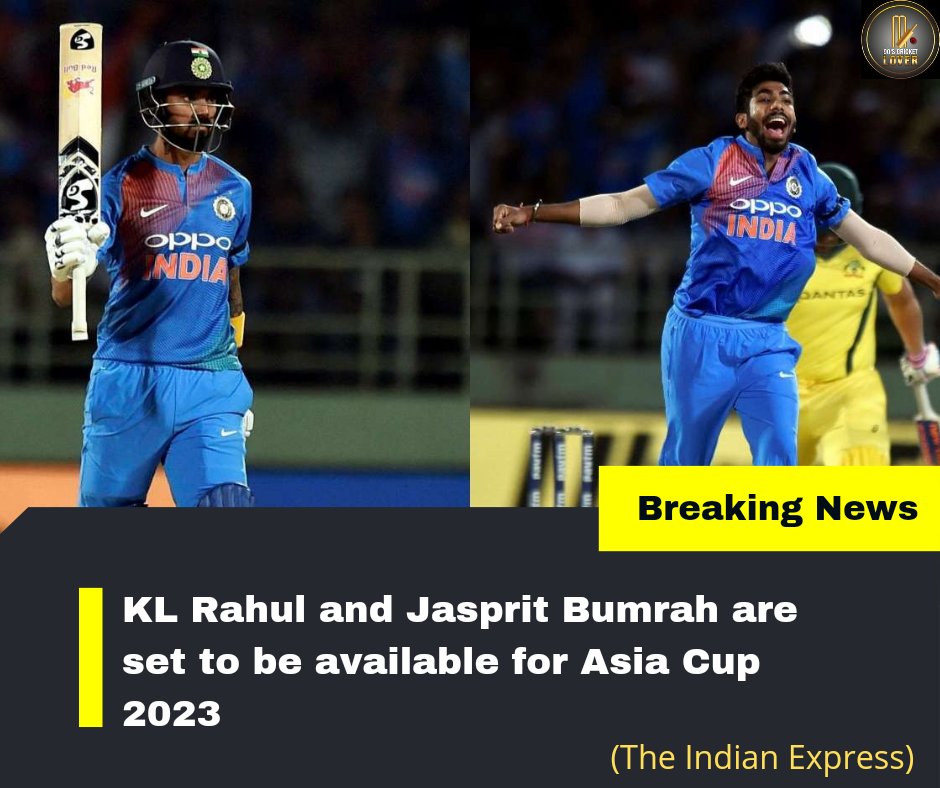 According to the latest reports, #KLRahul and #JaspritBumrah are set to be available for Asia Cup 2023.

#TeamIndia #AsiaCup2023