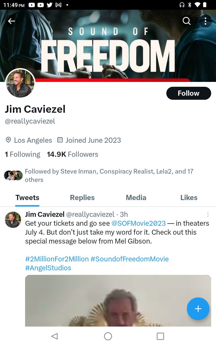 @IamJimCaviezel  I didn't know you had two accounts or is this one just for the film?
