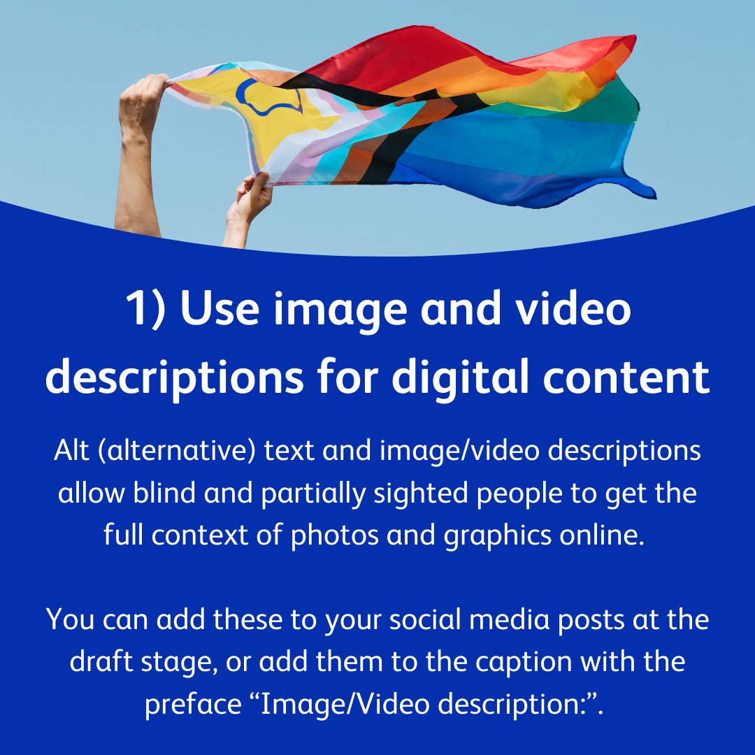 Vision_Fdn's tweet image. 1) Use #AltText, #ImageDescriptions and #VideoDescriptions to your social media posts to make them accessible to visually impaired followers 📸