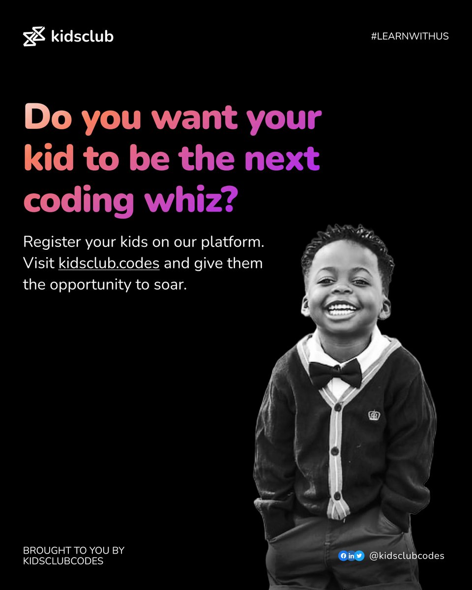 KidsClubZones's tweet image. I’m sure you want your kid to be the next tech whiz. All you have to do is click on the link in our bio and register your kid(s) for one of our courses.

Simple right? Yeah  

Just do that and your child(ren) is on their way to becoming a tech guru.

#stem #stemkids #kidsintech