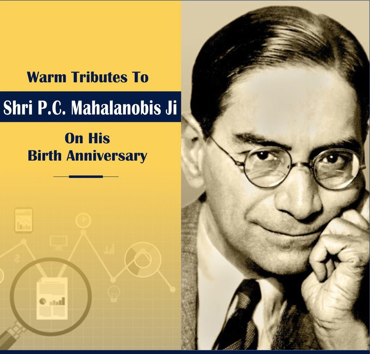 Warm tributes to Sh PC #Mahalanobis Ji on his birth anniversary, also celebrated as #NationalStatisticsDay

He laid the foundation of some of India's finest institutions - Indian Statistical Institute (ISI) National Sample Survey Office (NSSO) &amp; Central Statistics Office (CSO)🙏