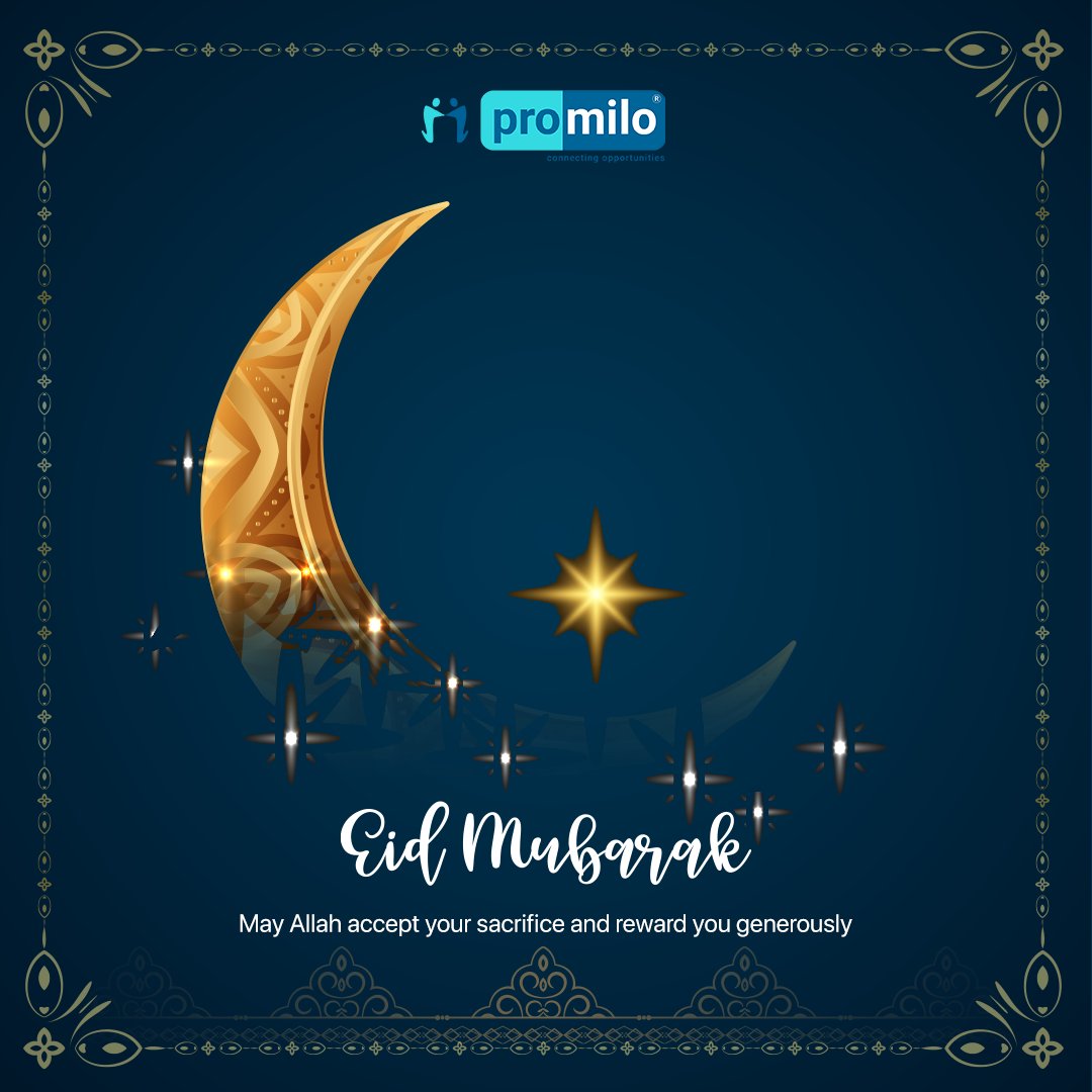 On this auspicious day, let us remember the true essence of Eid - spreading kindness, compassion, and gratitude. May we all come together to celebrate unity and strengthen our bonds. 

#Promilo #EidSpirit #EidUnity #EidBlessings #EidKindness #EidCommunity