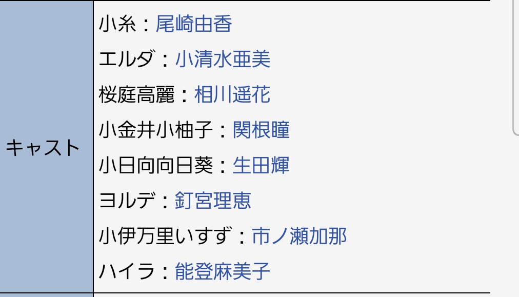 市ノ瀬加那さんがライラさんに決まったから相方のナターリアの声優生田輝さんと一緒に出たアニメがあるんですよ
江戸前エルフっていう最高のアニメが