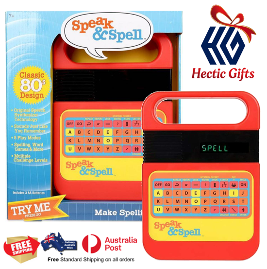 The Classic 80's Speak and Spell Electronic Toy is back! Retro Style. 

ow.ly/ahxX50Irm8v 

#New #HecticGifts #SpeakandSpell #Educational #Electronic #Spelling #prenounce #Learning #Toy #children #Retro #Nostalgic #fun #FreeShipping #OzWide #FastShipping