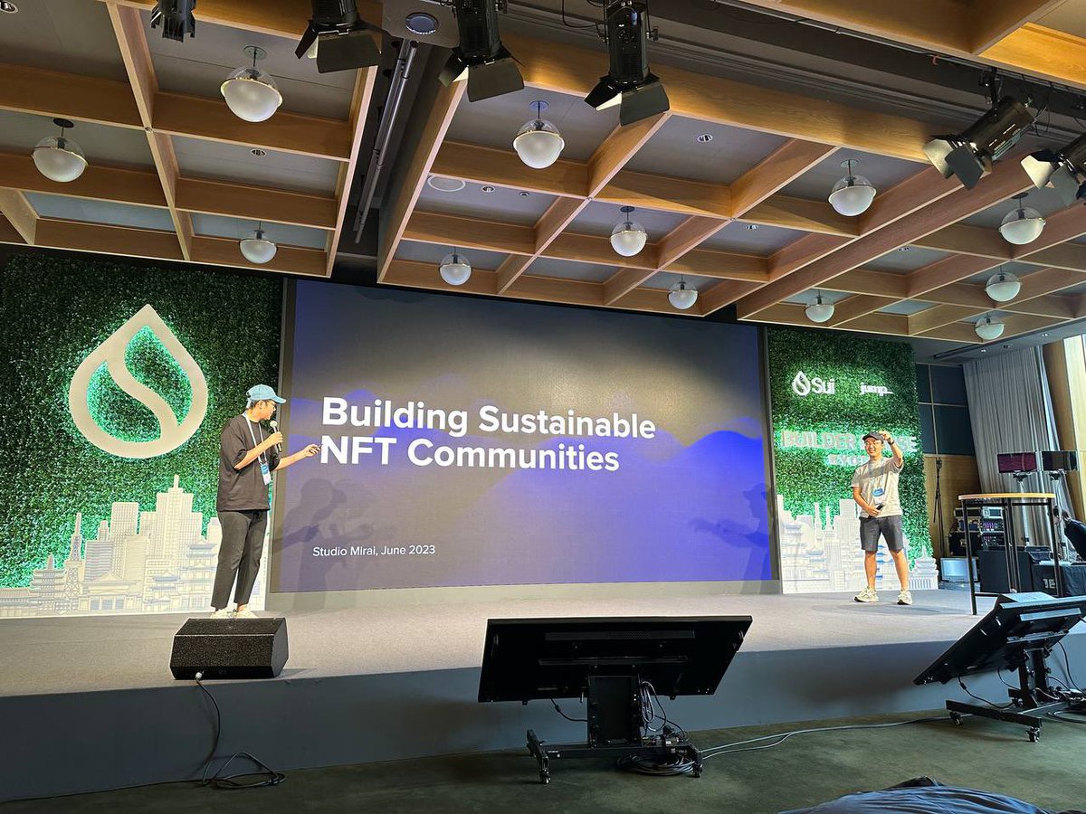 _StudioMirai's tweet image. Our two co-founders, @_smkotaro and @_smbrian are live at Sui Builder House Kyoto presenting “Building Sustainable NFT Communities! @SuiNetwork @SuiFoundation