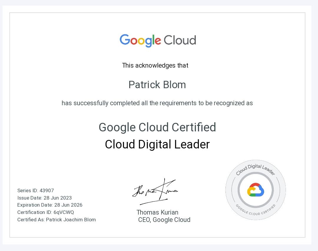 Whoop Whoop 🎉 I passed the exam 📚📖📝

#GCP #CloudDigitalLeader #GoogleCloudCertified

http301.de/5d4785a5