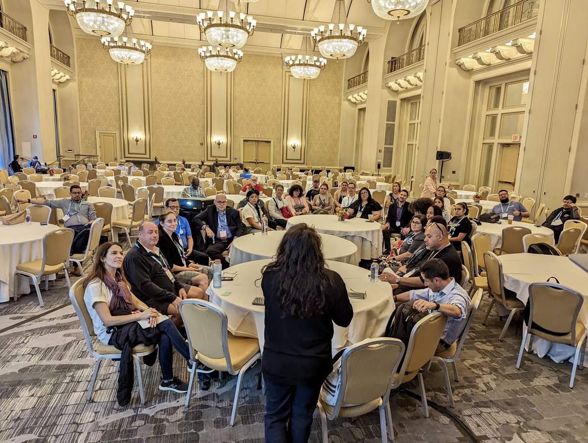 Feeling the power of connection with fellow Latinos at the first-ever Latino affinity group meet up at #ISTELive23. Grateful for this experience! My favorite part? Instinctively rearranging tables like familia. Excited for the future #LatinosAtISTE <a href="/MrsRubyRivera/">Ruby Rivera</a> <a href="/EdTechEddie/">Eduardo Rivera</a>