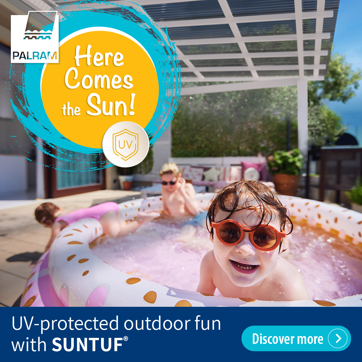 Enhance your outdoor pool experience with SUNTUF polycarbonate roofing. 
Swim in the sun while shielded from UV rays. 🏊‍♀️🌞 
#PoolTime #UVProtection