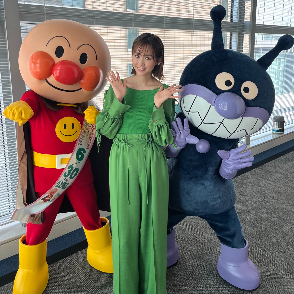 本日の日本テレビの番組生放送終了後の #桐谷美玲 さん、#アンパンマン