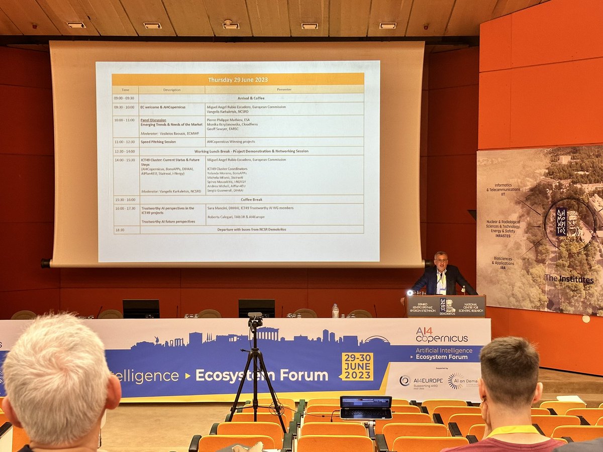 ⏺️ Happening NOW! 🥳 happy to be part of #AI Ecosystem Forum organised <a href="/AI4Copernicus/">AΙ4Copernicus</a> &amp; supported by <a href="/AIonDemand/">AI-on-Demand Platform</a>! <a href="/BonsApps/">BonsAPPs</a> <a href="/StairwAI/">StairwAI - Artificial Intelligence for SMEs</a> <a href="/dih4ai/">DIH4AI project</a> <a href="/AIPlan4EU/">AIPlan4EU</a>