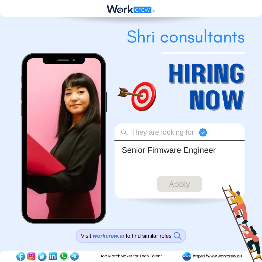 Workcrew_ai's tweet image. Hiring: Senior Firmware Engineer
#hiring #seniorfirmwareengineer #firmwareengineer #bangalore #india #engineering #technology #software #job #career #work #business #startup #innovation #growth #recruiting #talent #development #careers #professionals #engineer #consultants