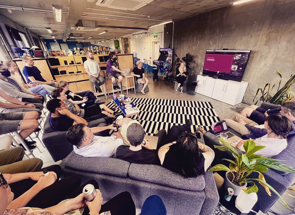 philstuart's tweet image. Yesterday; All-hands summer special celebrating @Preloaded’s progress and projects in 2023 so far! Today: our annual two-day game jam kicks off!