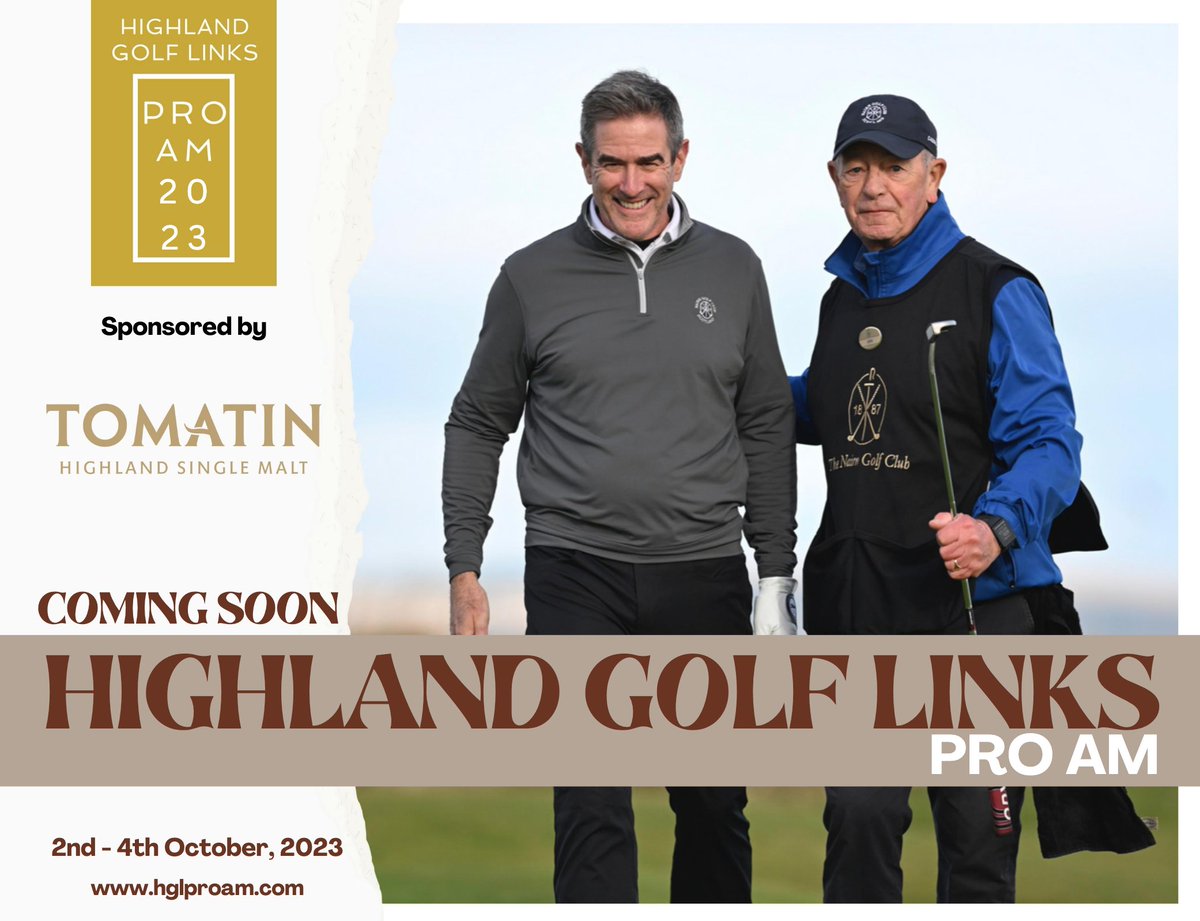 Three tremendous Scottish courses in the Highlands - looking forward to greeting all of our teams this year! bit.ly/3NUXJpe #ToWhatMatters #HGLProAm2023 <a href="/Tomatin1897/">Tomatin Whisky</a> <a href="/RoyalDornochGC/">Royal Dornoch</a> <a href="/CabotHighlands/">Cabot Highlands</a> <a href="/NairnGolfClub/">Nairn Golf Club</a> <a href="/kingsmillshotel/">Kingsmills Hotel</a> <a href="/CullodenHouse/">Culloden House</a> <a href="/PGAScotland/">PGAScotland</a> <a href="/LinksDornoch/">Links House Dornoch</a>
