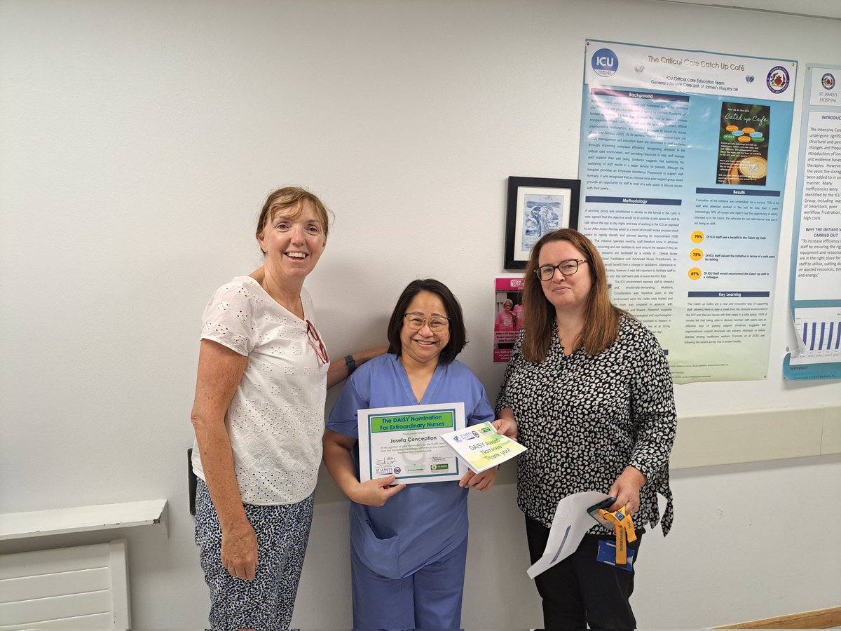 Congratulations to Josefa Concepcion, Senior ICU Staff Nurse, on her receipt of a Magnet nomination award for excellence in nursing.  Great recognition of her genuine care, compassion, and kindness which Josepha so willingly provides in her role 👏 @SJHDoN @C_Stuart_SJH
