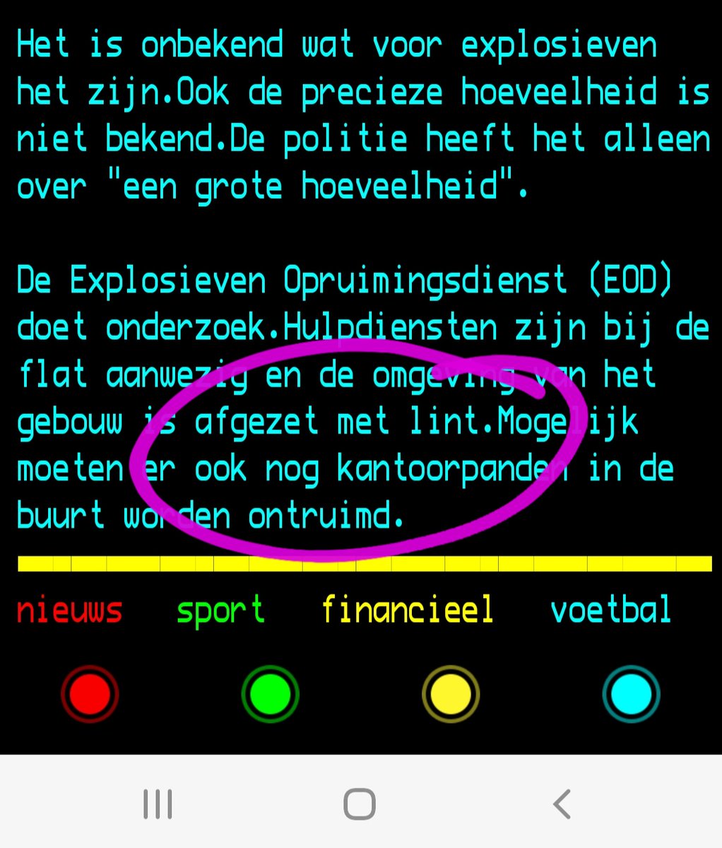 De omgeving van het gebouw is afgezet. Goed om te weten dat dat met lint gebeurt.
<a href="/NOS_Fouten/">NOS Teletekst Fouten</a> <a href="/Teletekst/">NOS Teletekst</a> <a href="/teletextmonitor/">teletekst monitor</a>