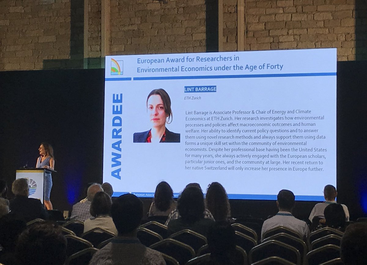 🔔The winner of this year's European Award for Researchers in Environmental Economics under the Age of Forty is... Lint Barrage <a href="/ETH_en/">ETH Zurich</a>! Many congratulations!👏🏻
 #EAERE2023 #AEAREAwards
<a href="/CyUniTech/">Cyprus University of Technology</a> <a href="/CyprusInstitute/">The Cyprus Institute</a> <a href="/UCYOfficial/">University of Cyprus</a>