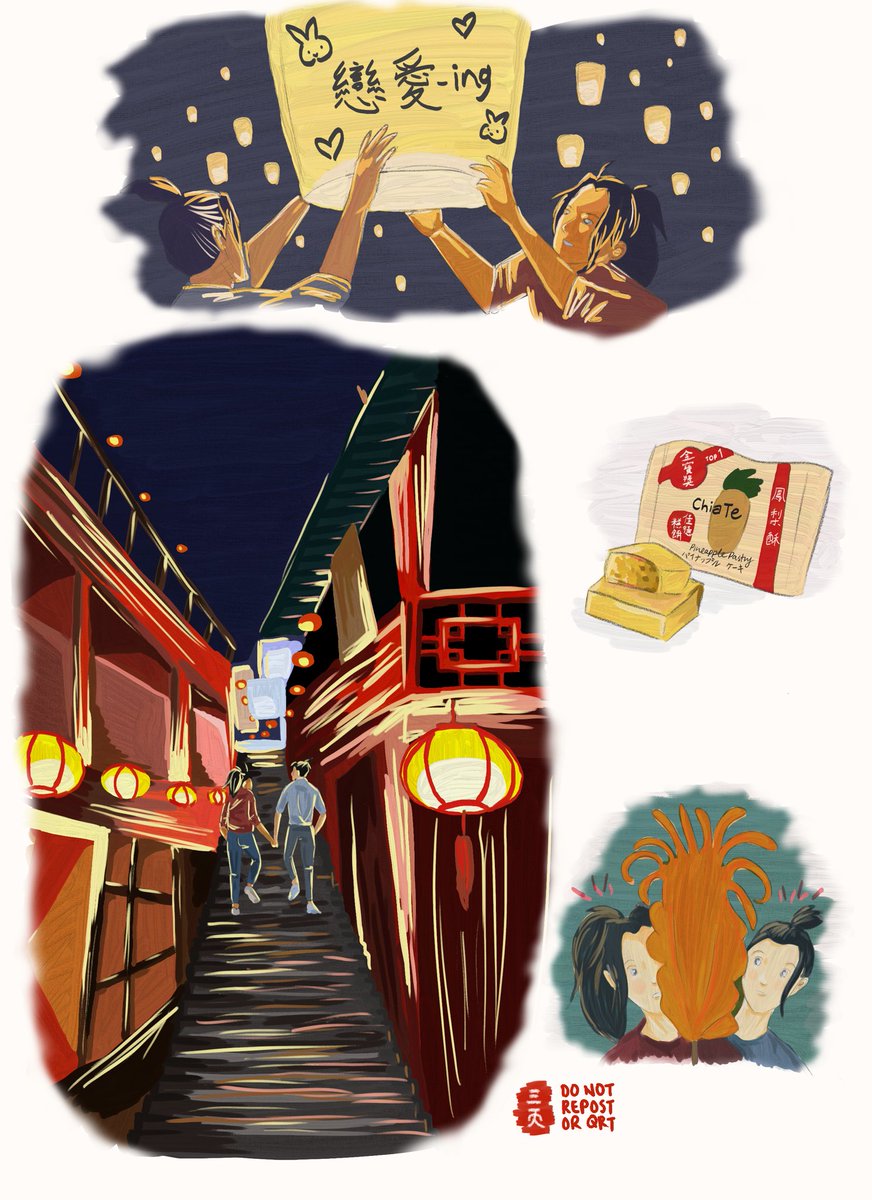 wrecklwj's tweet photo. One of my pieces for the @MdzsRbb , featuring modern wangxian traveling together in Taiwan 🥹 i will share the link to @countingcr0ws ‘s accompanying fic soon! https://t.co/Dcu8mgiDEE