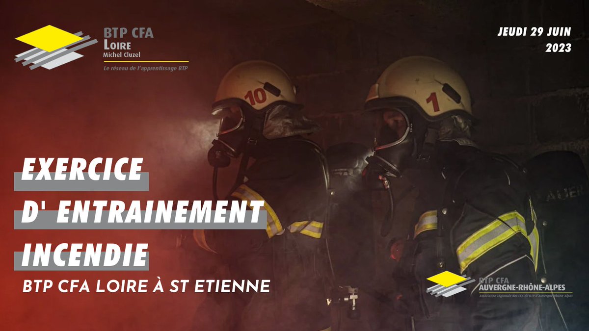 Un EXERCICE D'#ENTRAINEMENT #incendie a lieu aujourd'hui, le 29/06/23 à 9h30 au #BTP CFA #LOIRE à St Etienne avec les sapeurs-pompiers du SDIS 42.🧑‍🚒
Alarme, fumé... Aucunes inquiétudes, il s'agit bien d'un #EXERCICE organisé dans des conditions #réels !    

©️AnejcSoklic