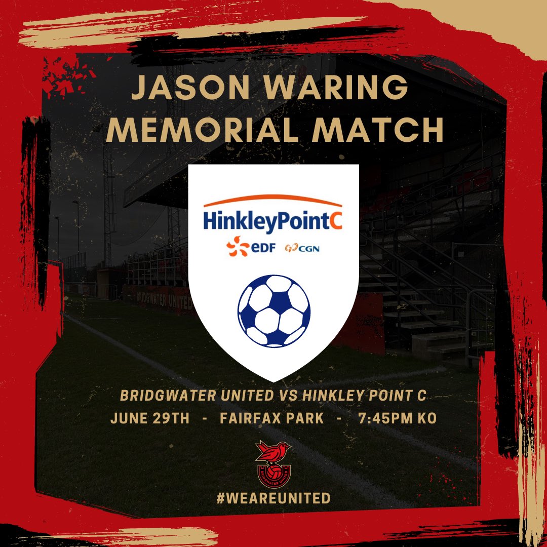 ⚽️ | 𝐓𝐎𝐍𝐈𝐆𝐇𝐓 United host a Hinkley XI that includes ex professionals Leon Britton, Lee Trundle & Andy Robinson with all proceeds going to Jason Warings family. Gates open at 6pm. 𝐓𝐈𝐂𝐊𝐄𝐓 𝐎𝐍𝐋𝐘 𝐄𝐕𝐄𝐍𝐓 Tickets still available here👇 🎟️- tinyurl.com/46pxa9h5