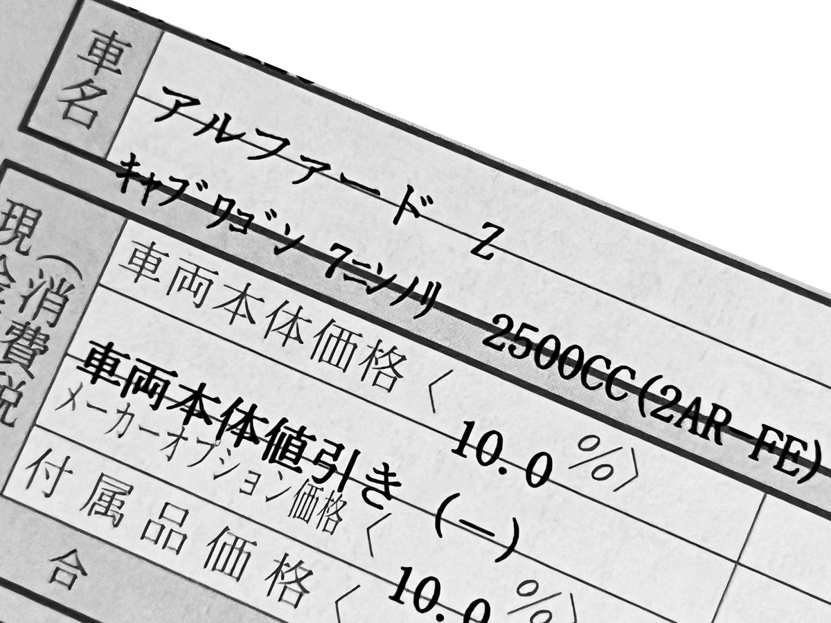 ヴェルファイアの抽選に外れて急遽アルファードに😅
納期は年内と聞いてます