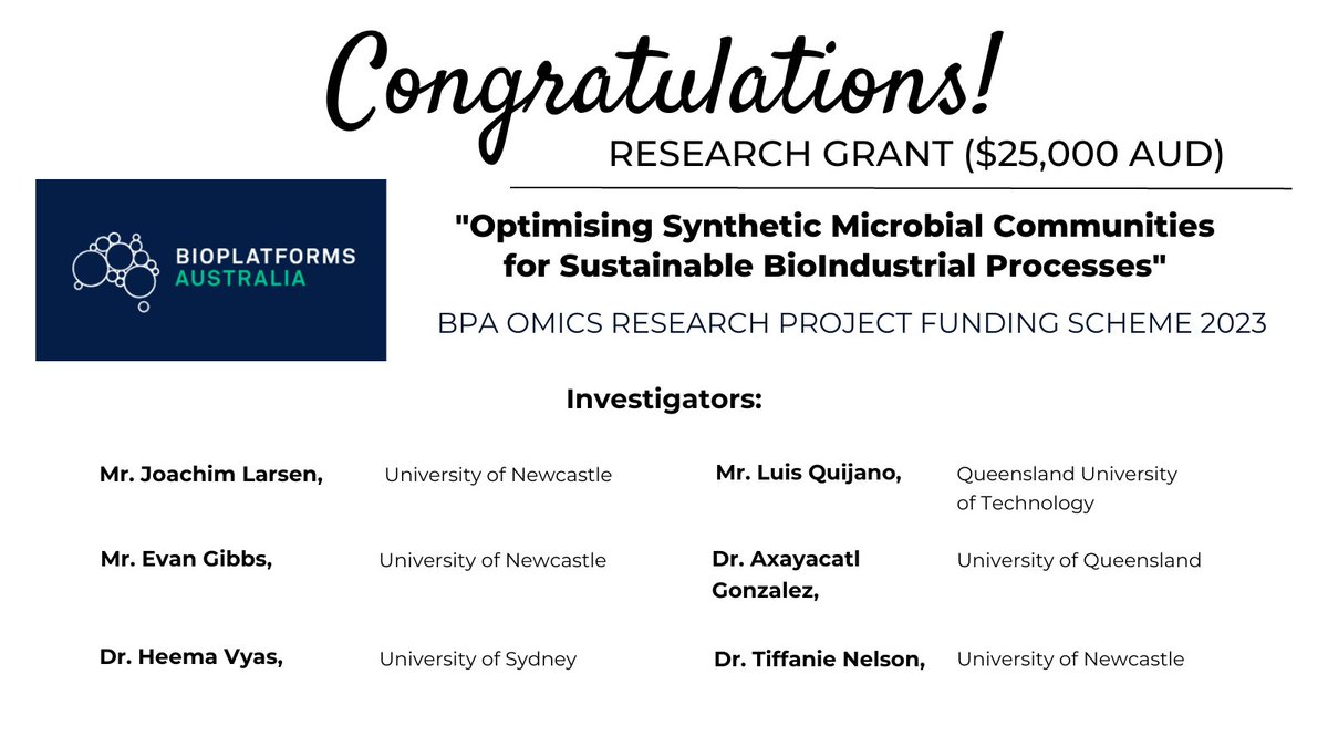 Luis_Quijano_1's tweet image. A team led by @joachim_steen has received 25k AUD from @BioplatformsAus to explore #bacterialcellulose production in #microbialcommunities. Excited to be on this team! @ARC_CoESB @EvoGibbs @HKNVee @axa_elbiote @TiffMNelson @QUT #synbio #kombucha #biomaterials