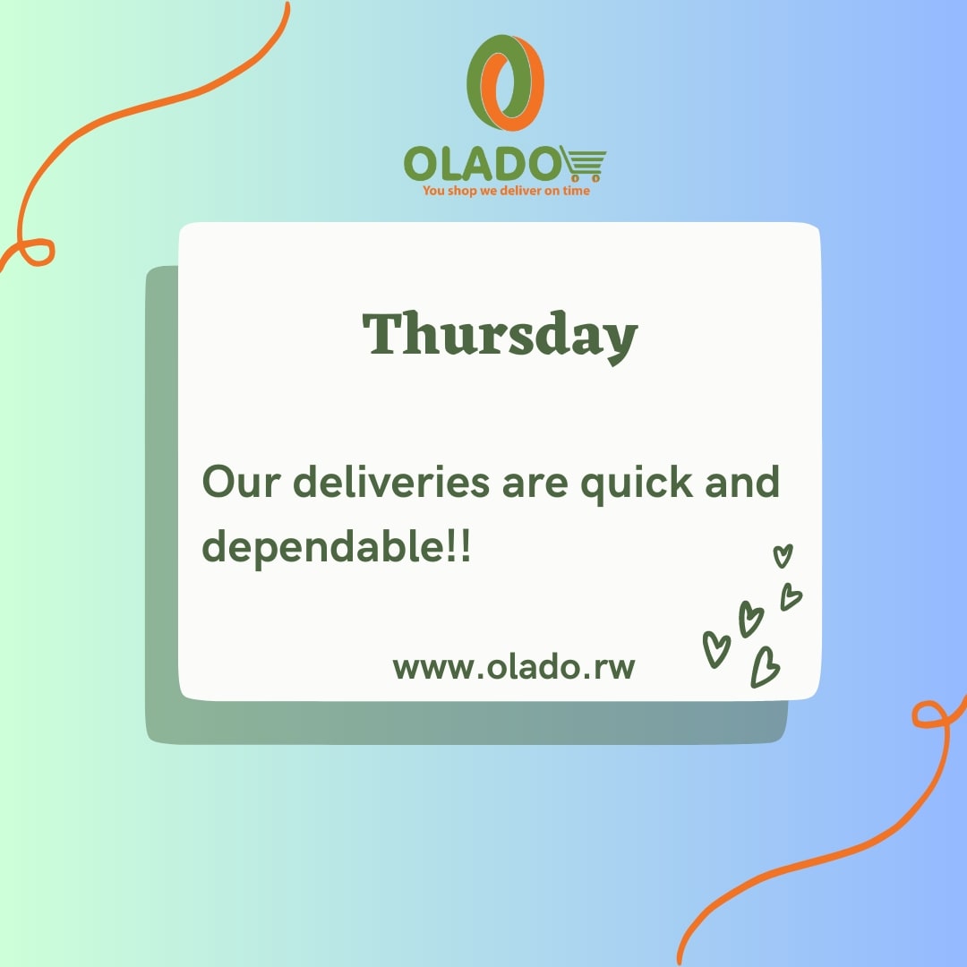 Olado_RW's tweet photo. Our deliveries are quick,safe and dependable⚡
HAPPY THURSDAY ✨
💥https://t.co/TbzafpVblw
💥call/Whatsapp:0783229174
#olado #onlineshopping #youshopwedeliverontime #newday #thursday #delivery #quickdeliveries #safedeliveryofyourorder🛍️🌸🏠 https://t.co/MOrHaAsMMO