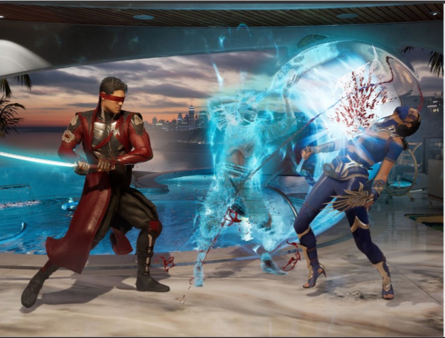 Fire7Beyond's tweet photo. @noobde @NRSEsports @NetherRealm One of the cool graphical things I noticed in MK-1 is how well Kenshi's leather coat looks and animates; beautiful! Kitana's hair animation, however, could use some work 🤞. With some polishing, her character model could be stunning. https://t.co/nlTfr59OaP