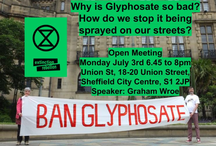 LynnePencil's tweet image. We really shouldn't still be spraying this evil, poisonous stuff. If you live in Sheffield,  come along on Monday July 3rd to find out how to stop it.
#xruk #glysophate #saveourinsects #Sheffield #EnvironmentFirst