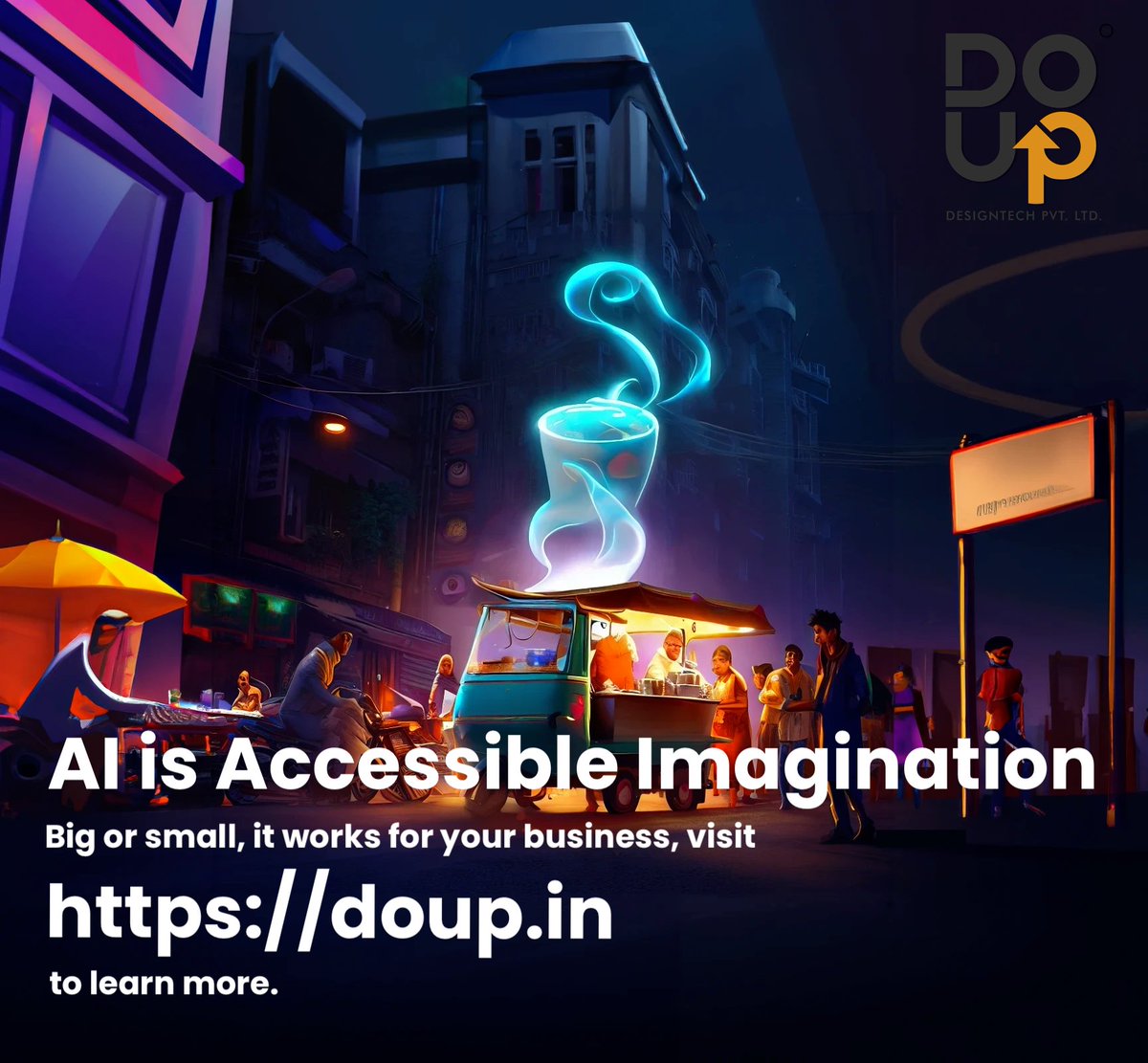 DoUpDesignTech's tweet image. Still confused about #AI and what it means for #business? get the most practical answers and more @ doup.in  #DoUp 🚀 #India 🌏