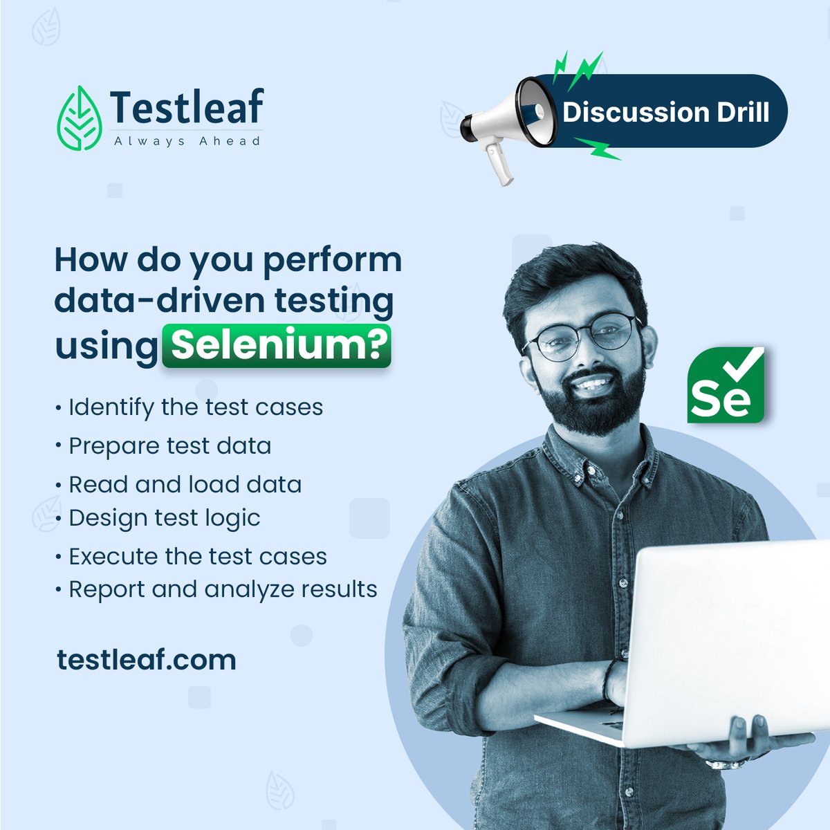 Testleaf1's tweet image. Data-driven testing can be quite challenging; here are a few ideas on how to perform using Selenium.
Visit us via @Testleaf1 bio for more such knowledge.
#testleaf #datadriventesting #selenium #softwareengineer #technology