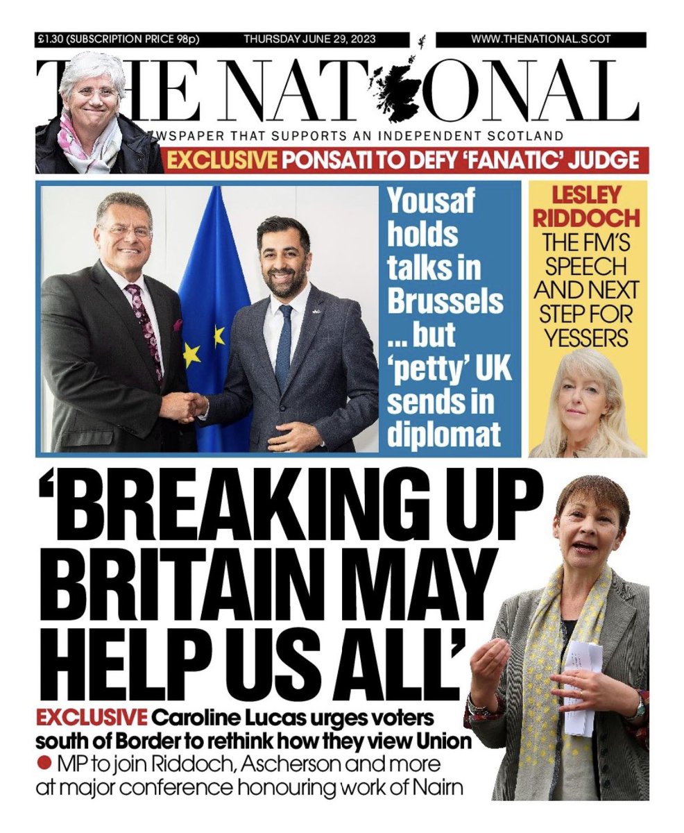 yesGVWK's tweet photo. #YesScots #Yes #SNP #Alba #ScottishGreens #ScottishLabour #ScottishTories #ScottishLibDems
Today’s THE NATIONAL.
Get the paper at your paper shop or subscribe online at:
https://t.co/Pm1teVduTU https://t.co/GmZ7lEJhW3